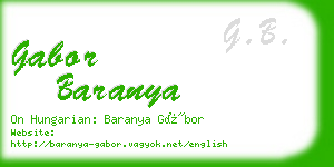 gabor baranya business card